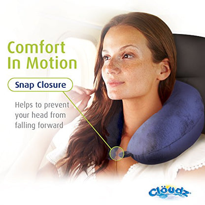 Cloudz Patterned Microbead Airplane Travel Neck Pillow. Customize Your Comfort and Support While Traveling on a Plane, Car, Bus or Train! - Blue Print - color: Pink Print
