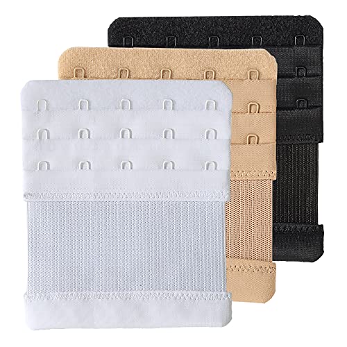 SAMGU Women's Bra Extenders 2 Hook/3 Hook/4 Hook/5 Hook/6 Hook Soft Stretchy - color: 5 Hook 3/4" Spacing, Multicolor