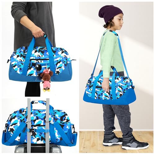 Kids Overnighter Duffel Bag Carry-On Size Sport Bag（11slan) - color: 11slan