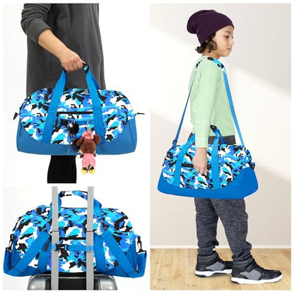 Kids Overnighter Duffel Bag Carry-On Size Sport Bag（11slan) - color: 11slan