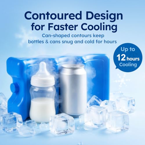 Ice Packs for Cooler & Breast Milk Storage, Reusable Contoured Freezer Pack - size: 2-Pack