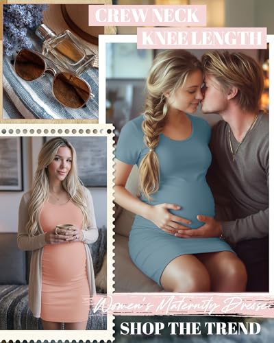 Riyiper 3 Pack Womens Maternity Short Sleeve Dresses - color: Black, Dusty Pink, Sky Blue, size: Medium