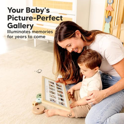 KeaBabies My First Year Photo Frame,12 Months Baby Picture Frame (Ash Wood) - color: Ash Wood