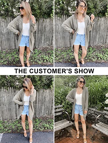 MEROKEETY Cardigan Sweaters for Women Oversized Long Cardigans Fall Outfits - color: Olive, size: Large