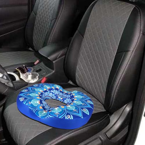 Donut Pillow for Hemorrhoids Seat Cushion for Tailbone Pain Relief - color: Mandala Blue