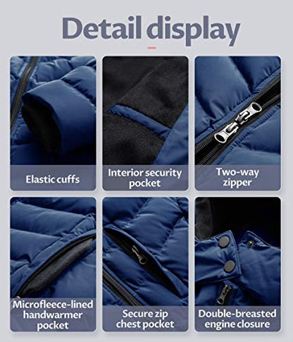 CREATMO US Women's Winter Hooded Coat Waterproof Warm Long Puffer Jacket Parka - color: Navy, size: X-Small