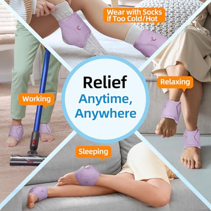Comfytemp Ankle Ice Pack Wrap for Sprained Ankles, Plantar Fasciitis, 2pcs - color: Purple, size: Standard