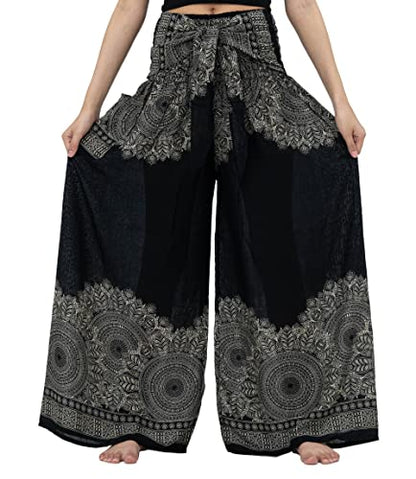 B BANGKOK PANTS Women's Boho Palazzo Pants - color: Hippierose Black, size: 16-20 Plus