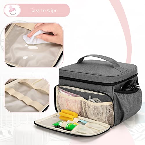 LUXJA Breast Pump Bag Compatible with Spectra S1 and S2, Gray - color: Gray