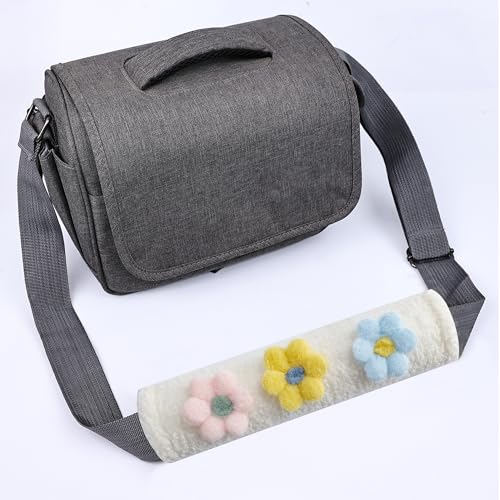 Amooca 2-Pack Braid Pattern Seat Belt Covers Shoulder Pads for Car & Bag - color: Light Blue Yellow Pink Flower