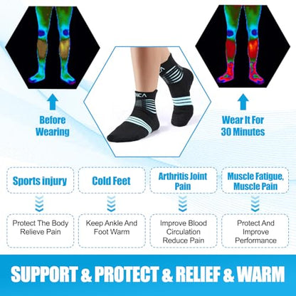 NEENCA Professional Compression Socks for Women Men Circulation, 20-30 mmHg - color: Black Blue, size: X-Large