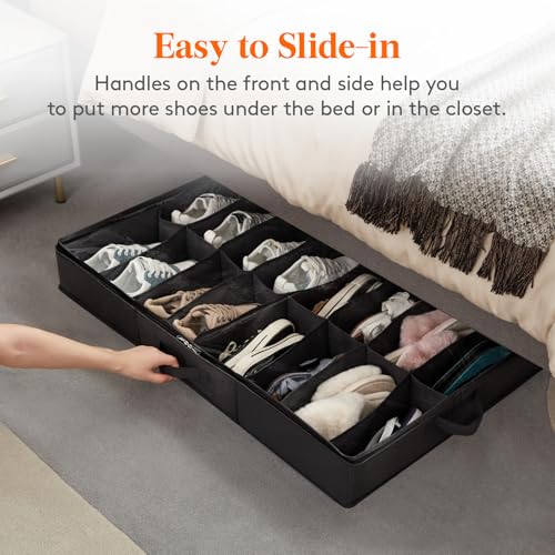 Lifewit Under Bed Shoe Storage Organizer, 2 Pack(16 Shoes Cells) - size: 16 Shoes Cells