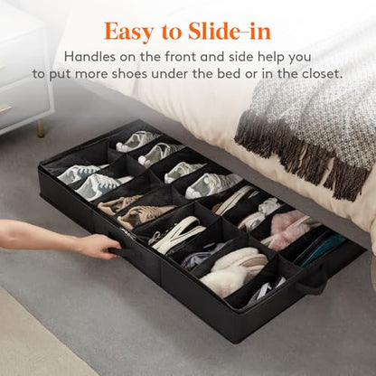 Lifewit Under Bed Shoe Storage Organizer, 2 Pack(16 Shoes Cells) - size: 16 Shoes Cells