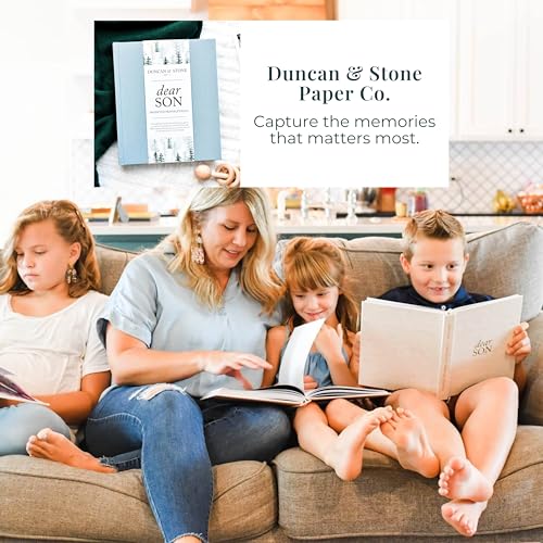 Duncan & Stone Dear Son Boy Mom Baby Memory Book Journal, Blue, 230pg - color: Blue