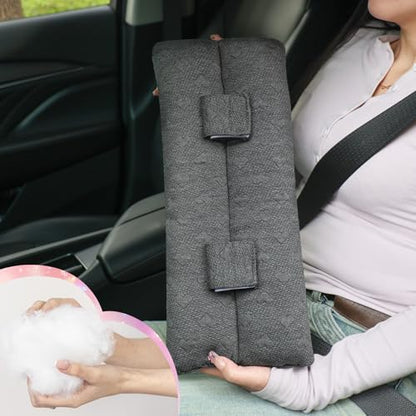 Seat Belt Pillow Post-Surgery – With Ice/Hot Pocket for C-Section, Grey - color: Dark Gray, size: Large