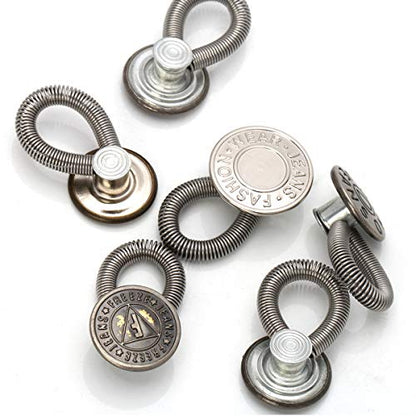 Luxiv 6 Pcs Pants Extender Buttons, No Sew Metal Waistband Expander Set