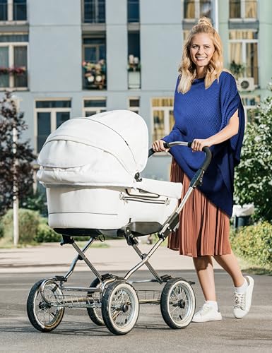 Navy Blue Nursing Cover for Breastfeeding, Privacy Poncho - color: Navy Blue