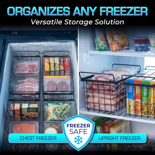 Freezer Organizer Bins 4-Pack, Fits Most 5–7 Cu. Ft. - Black - color: Black