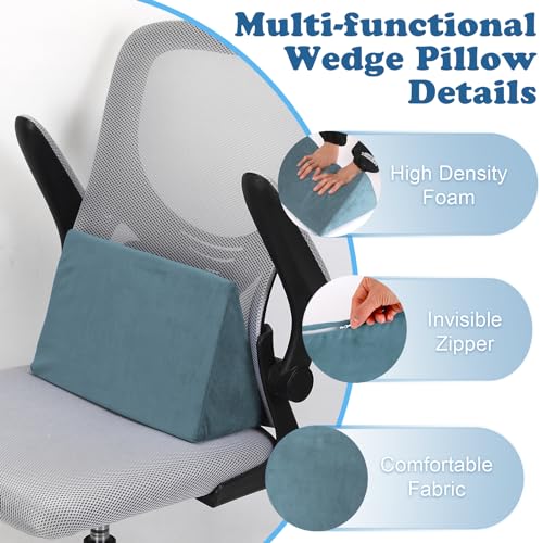 Small Wedge Pillow, Wedge Pillow for Bed Sores, Positioning Wedge - color: 1 Unit, Light Blue