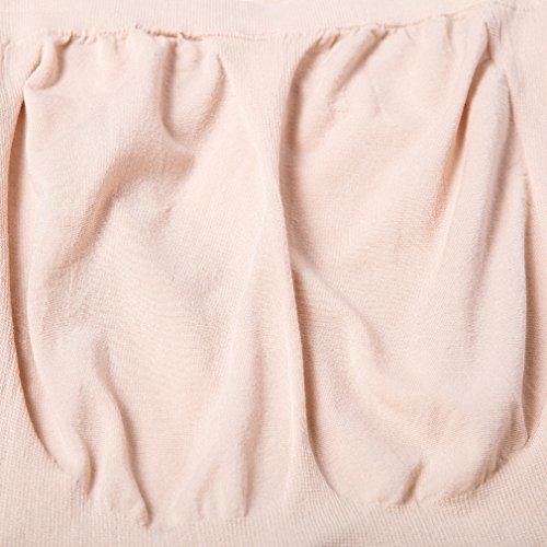 “Baby Bump” Premium Maternity Underwear, High Waisted Mid-Thigh Pregnancy Panty Prevent Chaffing - color: Beige, size: Medium