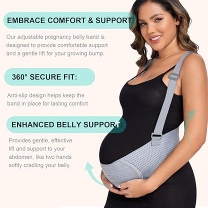 Belly Bands For Pregnant Women Maternity Belt Pregnancy Belly Support Band - color: Gray