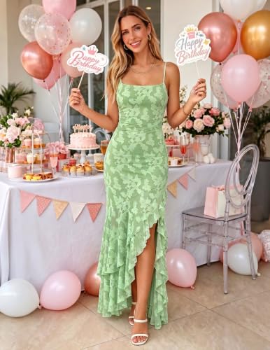 Kaximil Women's Floral Mermaid Cocktail Wedding Guest Maxi Dress - color: Sage Green, size: Large