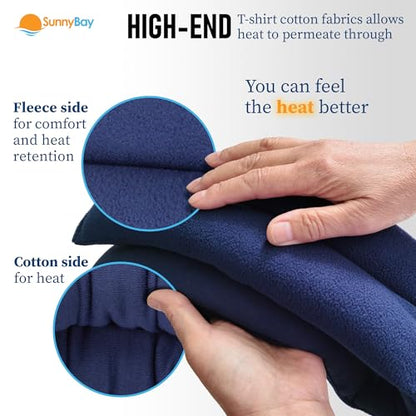 SunnyBay Microwavable Heating Pad, Neck and Shoulder Wrap, 26x4 inch, Navy - color: Navy Blue