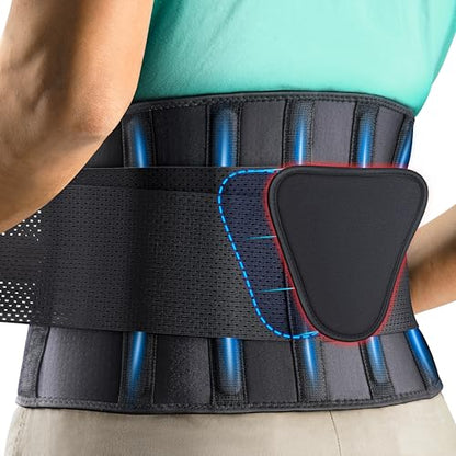 FEATOL Back Brace for Women & Men, Lower Back, Sciatica Pain Relief - color: Black, size: Small/Medium (24.4"-29.8")