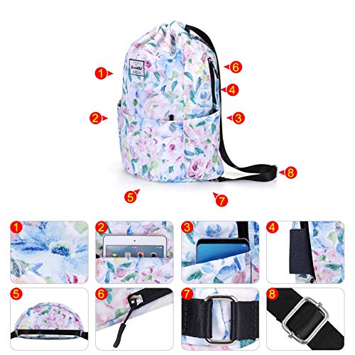 XEYOU Drawstring Backpack Bag Sport Gym Sackpack Beach Cinch Bag - color: Oil Painting Flowers