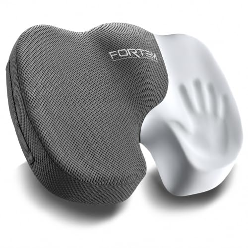 FORTEM Seat Cushion, Office Chair Cushion for Tailbone Sciatica Pain Relief - color: Dark Grey, size: Large