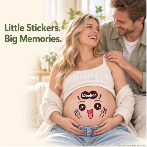 Pregnancy Belly Stickers for Maternity Photos (Happy) - style: Happy