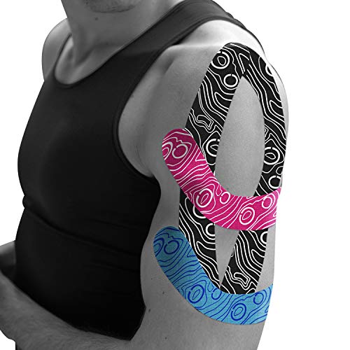 (2in X 103 Feet) OK TAPE PRO Bulk Kinesiology Tape, Original Elastic Latex Free Kinesiology Therapeutic Tape, Free Cut Printed - color: Light Blue