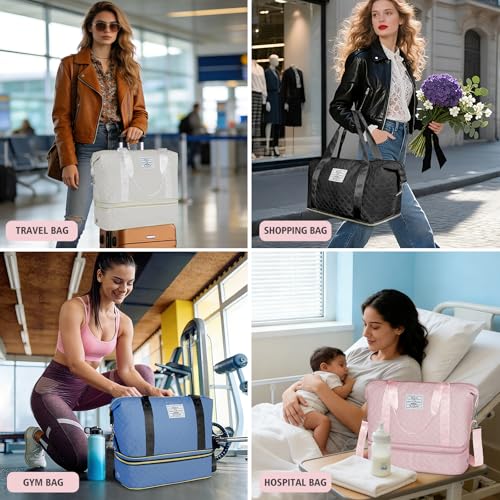 Geestock Travel Duffle Bag - Weekender Overnight Bags for Women, Pink