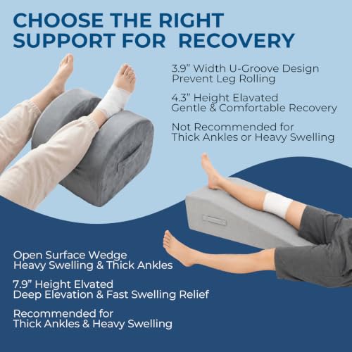 Leg Elevation Pillow for Knee Replacement Surgery Recovery with Handle - color: Navy