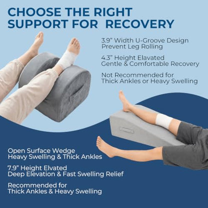Leg Elevation Pillow for Knee Replacement Surgery Recovery with Handle - color: Navy