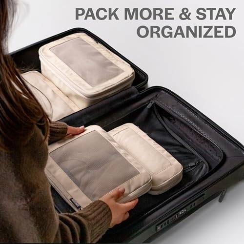Aerotrunk Compression Packing Cubes for Travel, 6-Pack, Light Grey - color: Light Grey, size: 6-Pack