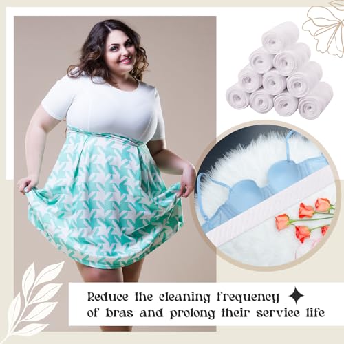 Toulite 10Pcs Reusable Cotton Bra Liners for Sweat - color: White, size: X-Large