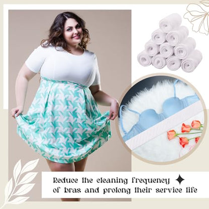 Toulite 10Pcs Reusable Cotton Bra Liners for Sweat - color: White, size: X-Large
