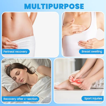 Reusable Postpartum Perineal Ice Pack - Hot & Cold Therapy Pads for Hemorrhoid Relief, Uterine Cramps, C-Section Recovery, Reduces Swelling - Hypoallergenic & Leak-Proof (Blue) - color: Blue