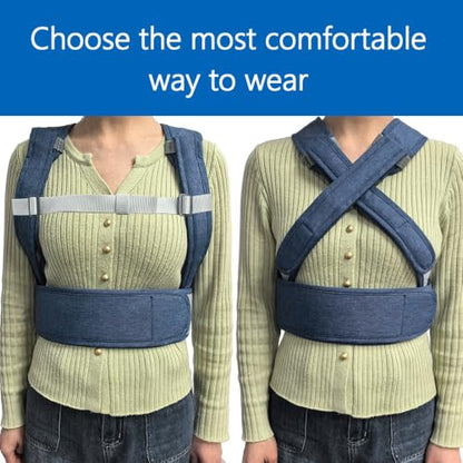 Side-Sleeping Backpack, New Version with Touch Fastener Tape & Chest Strap, Sleep Position Trainer, Alleviates Snoring Caused by Throat Issues (Large)