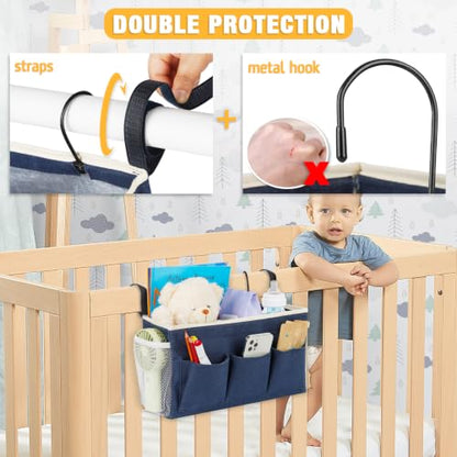 Lilithye Bedside Caddy, Bedside Storage Bag Hanging Organizer for Bunk Bed - color: 1pc Navy Blue