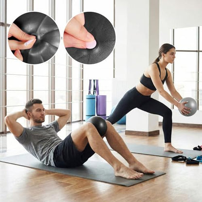 4 Pcs Small Pilates Ball Bulk 9 Inch Mini Yoga Ball - color: Black,Gray