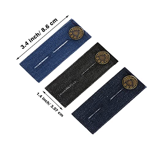 Toodoo 6 Pcs Jeans Waist Extender Jeans Pants Extender Blue Jean Button