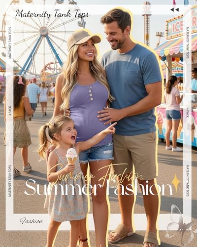 4 Pack Maternity Henley Tank Tops - color: Dusty Blue, Lavender, Dark Green, Dark Brown, size: Small
