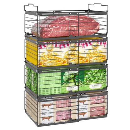 NADAMOO Expandable Chest Freezer Organizer, Stackable Wire Baskets - size: 4 Packs