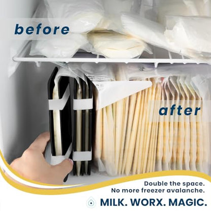 Freeze It Flat Breastmilk Freezer Organizer (Black, Single 2pk) - color: Black, size: Single 2-pk