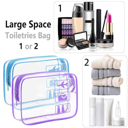 Clear Makeup Bags Toiletry bags Quart Size Travel Bag,6 Packs - color: 6Color-6pc