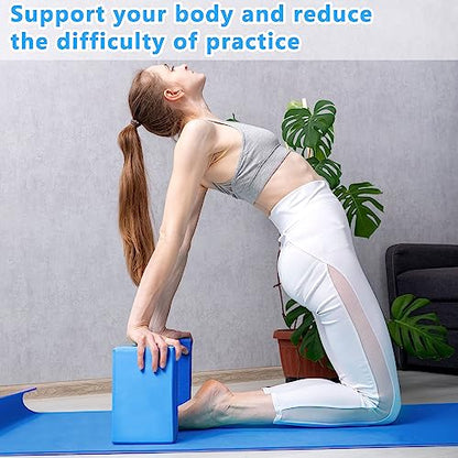 Honoson 20 Pcs Foam Yoga Blocks Bulk 9x6x3'' High Density - color: Dark Blue