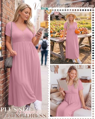 Women's Plus Size Maternity Dress - color: Dirty Pink, size: 4X-Large