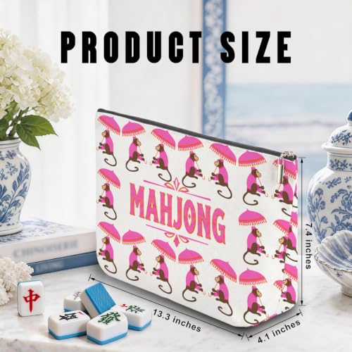 Cute Monkey Mahjong Tile Bag Makeup Bag Gift for Women (Case Only) - color: Multicolor 1809